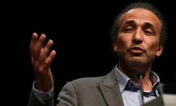 L'islamologue suisse Tariq Ramadan, lors d'une conférence à Bordeaux, le 26 mars 2016