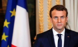 Emmanuel Macron lors d'une conférence de presse à l'Élysée, le 10 décembre 2017