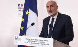 Stéphane Noël, chef de l'Inspection générale de la justice, lors de la remise du rapport sur l'affaire Lyhanna à Matignon, à Paris, le 22 juin 2026 ( AFP / ALAIN JOCARD )