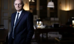 Le ministre de la Justice Didier Migaud le 18 octobre 2024 dans son bureau à Paris ( AFP / JOEL SAGET )