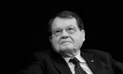 Luc Montagnier lors d'une conférence de presse en novembre 2017, à Paris. (Stéphane De Sakutin/AFP)