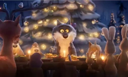 Ce "conte de Noël" met en scène un loup qui se met à cuisiner des légumes pour se faire accepter des autres animaux de la forêt. © Capture d'écran / Youtube Intermarché