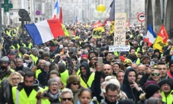 Des "gilets jaunes" manifestent à La Rochelle, le 12 janvier 2019