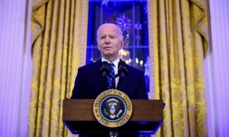 Le président américain sortant Joe Biden à la Maison Blanche, le 16 décembre 2024 à Washington ( AFP / Jim WATSON )