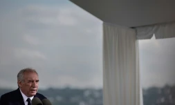 Le Premier ministre français François Bayrou prononce un discours à Brest, dans l'ouest de la France, le 10 mai 2025