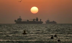 Vue sur le détroit d'Ormuz. ( AFP / FADEL SENNA )