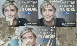 Posters de campagne de Marine Le Pen, près de Toulouse, le 28 avril 2017