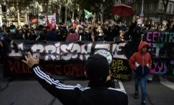 Manifestation contre les violences policières à Lyon, le 23 septembre 2023 ( AFP / JEFF PACHOUD )
