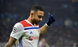 L'attaquant néerlandais de Lyon Memphis Depay en Ligue des champions contre Manchester City, le 27 novembre 2018 à Décines-Charpieu