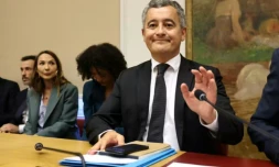 Le ministre de la Justice, Gérald Darmanin, lors d'une audition devant la commission des lois du Sénat à Paris, le 9 juin 2026, concernant l'affaire Lyhanna ( AFP / SIMON WOHLFAHRT )
