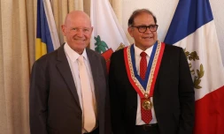 Alain Saint-Ange, ambassadeur des Seychelles accueilli par David Lorion à Saint-Pierre