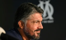 Le nouvel entraîneur de l'OM Gennaro Gattuso lors de sa présentation officielle à la presse  à Marseille, le 28 septembre 2023 