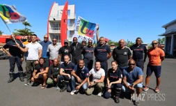 grève du sdis , pompiers au port 