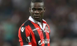 L'attaquant italien de Nice Mario Balotelli lors d'un match contre Schalke 04, le 15 septembre 2016 Ă l'Allianz Riviera