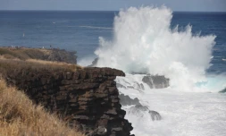 houle en bord de mer avec de grosses vagues