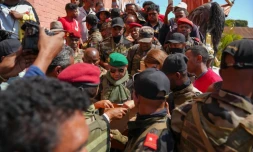 Le Colonel Michael Randrianirina (C) Ă Antananarivo, le 16 octobre 2025