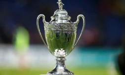 La Coupe de France présentée lors du 16es de finale entre le PSG et Guingamp, le 24 janvier 2018 au Parc des Princes