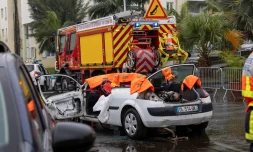 Le Tampon : simulation d'un accident de la route pour découvrir les métiers de l'uniforme