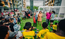  Saint-Denis : le terrain multisport de la Cité Cowboy rouvre ses portes au Chaudron 