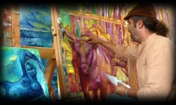 Le peintre Charly Lesquelin