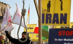 Manifestation d'exilés iraniens à Berlin, en soutien aux opposants au gouvernement de Téhéran, le 19 janvier 2023