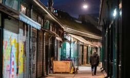 Les échoppes d'un marché en plein air fermés à Vienne le 2 novembre 2020 pour le nouveau confinement