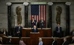 Le Premier ministre israélien Benjamin Netanyahu s'adresse au CongrÚs américain, à Washington, le 24 juillet 2024 ( AFP / Drew ANGERER )