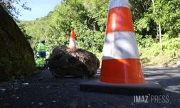 Éboulis sur la route de la Montagne 