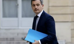 Le ministre de l'Intérieur Gérald Darmanin arrive à l'Elysée, le 27 mars 2023 à Paris ( AFP / Ludovic MARIN )