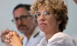 Marie Guévenoux (LREM), rapporteure du projet de loi sur la sortie de l'état d'urgence sanitaire, lors d'un débat à l'Assemblée nationale, à Paris le 8 mai 2020