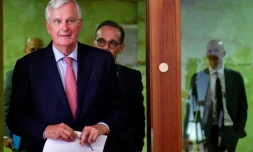 Le négociateur du Brexit pour l'Union Européenne Michel Barnier  aux côtés du ministre des Affaires Etrangères allemand Heiko Maas à Berlin, le 29 août 2018