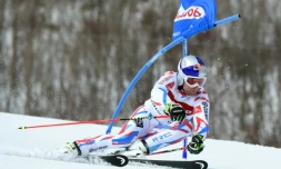 Le français Alexis Pinturault lors du slalom géant de Yuzawa Naeba au Japon, le 12 février 2016