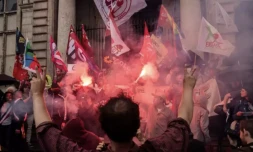Manifestation d'opposants à l'extrême droite le 14 juin 2024 à Lyon ( AFP / JEFF PACHOUD )