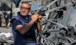 Le photographe de l'AFP Mohammed Abed à Rafah (Gaza) le 31 octobre 2023 ( AFP / SAID KHATIB )