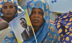 Des partisans du président sortant Idriss Deby lors d'un meeting électoral le 8 avril 2016 à Ndjamena