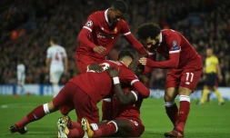 Liverpool s'est montré impitoyable face au Spartak Moscou avec des buts notamment de Sadio Mané, Mohamed Salah et Coutinho, le 6 décembre 2017 à Anfield