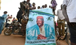 Des partisans du candidat à la présidentielle au Niger, Mahamane Ousmane, le 19 février 2021 à Niamey