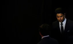 Le président qatari du Paris Saint Germain, Nasser al-Khelaifi, assiste au Congrès de l'UEFA à Paris, le 8 février 2024.