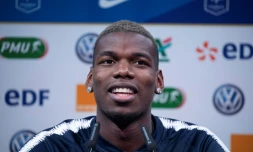 Le milieu de terrain des Bleus Paul Pogba, le 20 mars 2019 à Clairefontaine