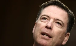 L'ex-directeur du FBI James Comey lors de son audition au Sénat américain, le 8 juin 2017 à Washington