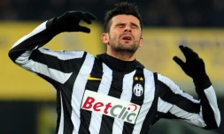 L'Italien Vincenzo Iaquinta, alors attaquant de la Juventus, lors d'un match de Serie A, à Vérone, le 19 décembre 2010