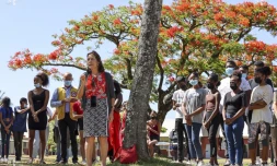  La journaliste Mémona Hintermann en visite au collège Cambuston 