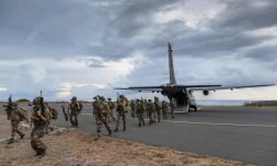 Les parachutistes d'infanterie de marine en exercice dans le sud de l'île