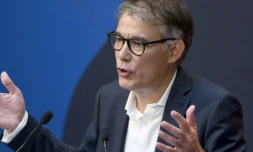 Le Premier secrétaire du Parti socialiste et députe Olivier Faure à Blois, le 31 août 2024 ( AFP / GUILLAUME SOUVANT )