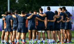 EntraĂźnement du XV de France Ă Tokyo, le 20 septembre 2019