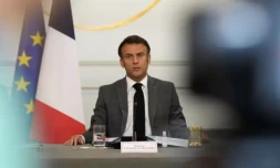 Emmanuel Macron en Conseil des ministres à l'Elysée le 21 juillet 2023 ( POOL / Christophe Ena )
