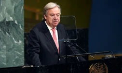 Le Secrétaire général de l'ONU à la tribune de la 72e cession à New York, le 19 septembre 2018  
