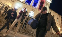 L'ancien international français Wissam Ben Yedder, le 15 octobre 2024 devant le tribunal de Nice © Valery HACHE / AFP/Archives
