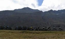 Le peloton lors de la 19e étape du Tour de France le 26 juillet 2019