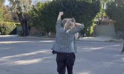 Incendies à Los Angeles : un homme pleure de joie après avoir retrouvé son chien Oreo